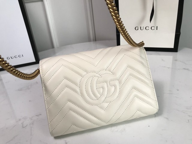 Gucci經典款女包 474575 古馳Marmont系列單肩鏈條包 Gucci全皮迷你小挎包  gqy3942